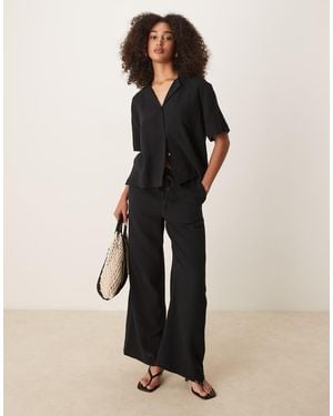 Gina Tricot Co-ord Gauze Relaxed Fit Drawstring Trousers - Natural