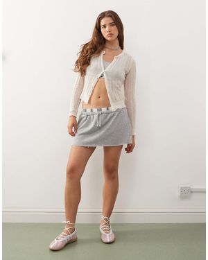 Collusion Double Waistband Drawstring Skirt - Natural