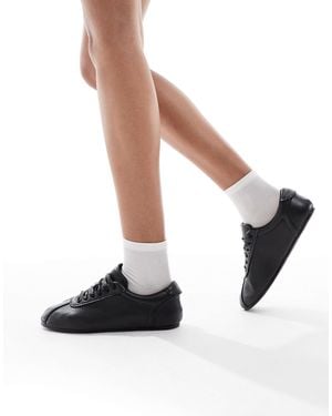 SEQWL Toffee Ribbon Detail Lace Up Sneakers - White