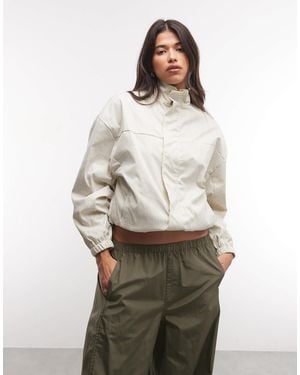 Liquor N Poker Funnel Neck Zip Through Jacket - Natural