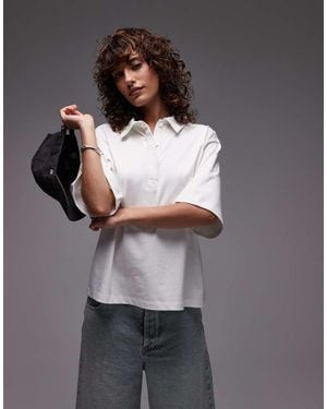 TOPSHOP Oversized Rugby Top - Grey