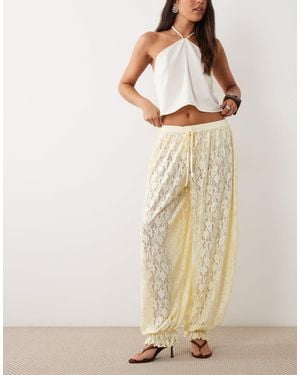 ASOS Transparente spitzen-ballonhose mit folieneffekt - Natur