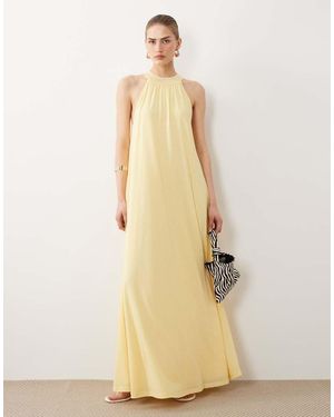 ASOS Tie Detail Mesh Trapeze Dress - Natural