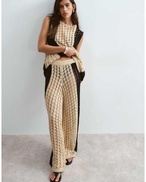 ARRANGE Knitted Trousers Co-ord - Natural