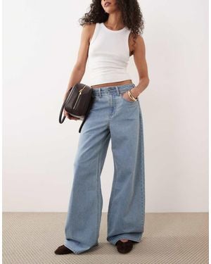 Abercrombie & Fitch High Rise Wide Leg Jeans - Blue