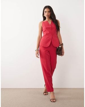 Vila Tailo High Waist Trousers Co-ord - Red