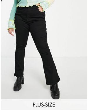 Noisy May Sallie High Rise Slim Flare Jeans - Black