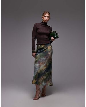 & Other Stories Midi Satin Skirt - Black