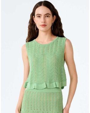 OMNES Jayde Crochet Tank Top - Green
