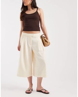 ASOS Tailored Wide Bermuda Culottes - Natural