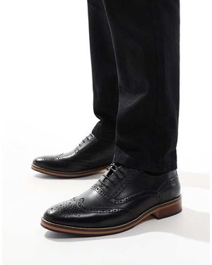 ASOS Zapatos Oxford Negros Con Suela Natural Y Detalles De Color De Cuero De