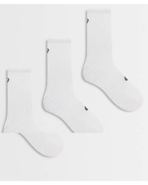 Asics 3 Pack Crew Sock - White