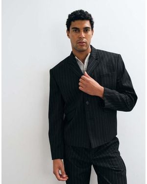 ASOS Boxy Suit Jacket With Button Detailing - Blue