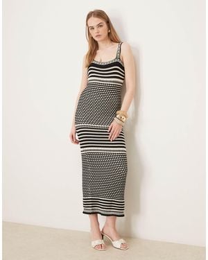 Pretty Lavish Crochet Knit Maxi Dress - Natural