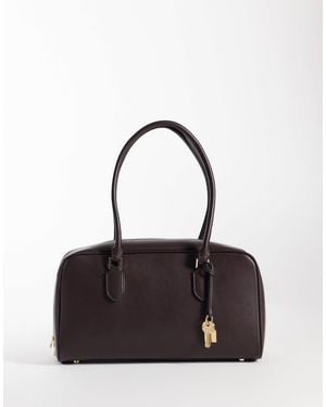 Mango Bowling Bag With Key Chain - Black