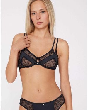 Tezenis Paris Mistery Essence Balconette Bra - Black