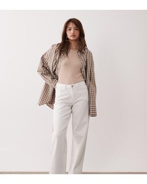 JDY Petite Katie Low Waist Straight Leg Jeans - Natural