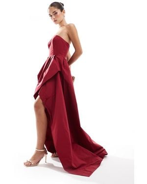 True Decadence Hi-Low Hem Maxi Dress - Red