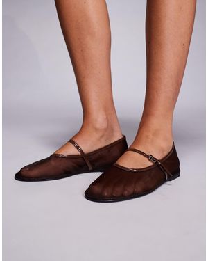 Steve Madden – sepia – flache ballerinas aus netzstoff - Braun