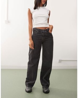 Weekday Ample Low Waist baggy Fit Jeans - White