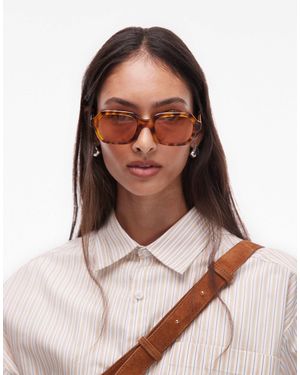 Jimmy Fairly – the freja – rechteckige sonnenbrille mit schildpattmuster mit en gläsern - Braun