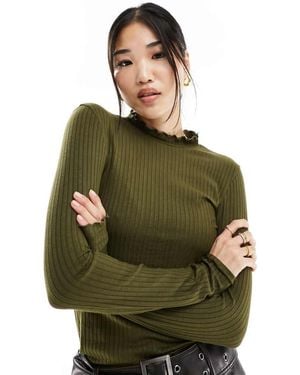 Jdy High Neck Lettuce Edge Top - Green
