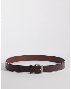 Mango 100% Leather Classic Belt - Brown