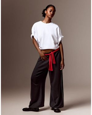 Bershka Plush jogger Trousers - Grey