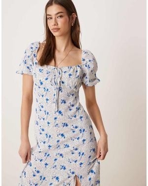 Glamorous Milkmaid Midi Dress - Blue