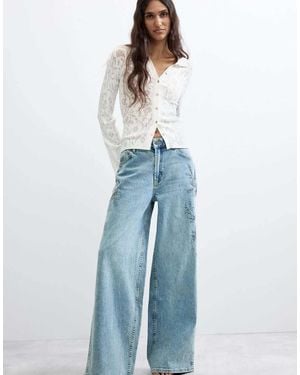 Desigual Jeans Met Wijde Pijpen - Blauw