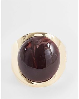 ASOS Xl Cuff Bracelet With Amber Resin Setting - Pink