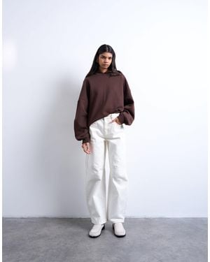 TOPSHOP Barrel Mid Rise Jean - White