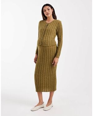 Mama.licious Mamalicious Maternity Ribbed Knitted Midi Skirt Co-ord - Green