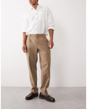 Mango Straight Leg Tailored Trouser - Natural
