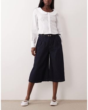 ASOS Denim Tailored Culotte - Blue