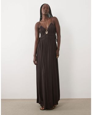 Mango Teen Strappy Maxi Dress - Purple