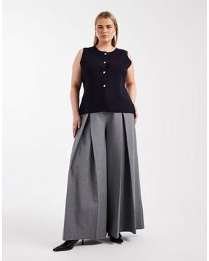 ONLY Split Detail Compact Knitted Waistcoat - Blue