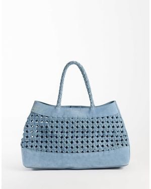 ASOS Suede Weave Bag - Blue