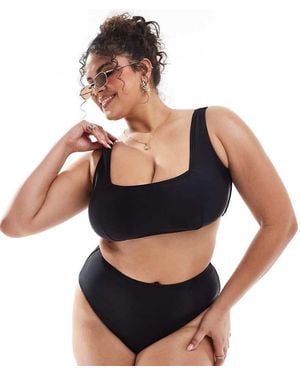 South Beach Crop Bikini Top - Black