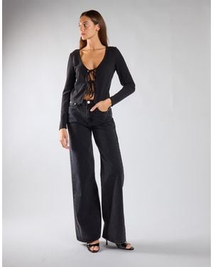 Glamorous High-Waisted Wide-Leg Jeans - Blue
