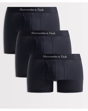 Abercrombie & Fitch 3 Pack Boxers With Contrast Logo Waistband - Blue