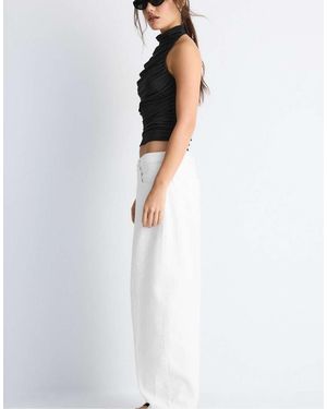 Stradivarius Ruched Halter Top - White
