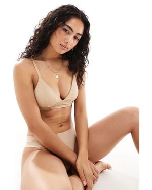 Pieces – nahtloser triangel-bh - Braun