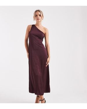 Vero Moda One Shoulder Satin Maxi Dress - Purple