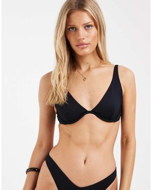 Hollister Co-ord Rib Bikini Top - Black
