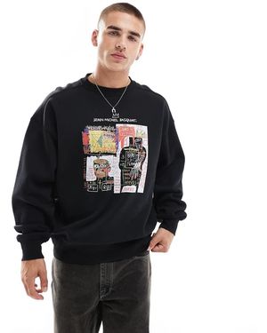 Cotton On Basquiat Art Print Relaxed Sweatshirt - Blue