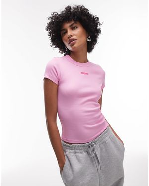 Tommy Hilfiger T-shirt ajusté avec inscription - vif - Violet