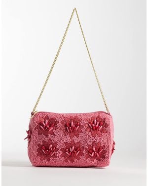 Accessorize Sac porté épaule avec fleurs à ornements - Rouge