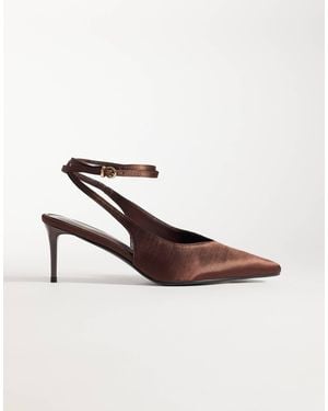 SIMMI Simmi London Wide Fit Sonika Tie Leg Heeled Court Shoes - Brown