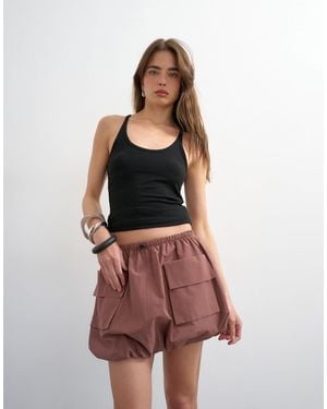 TOPSHOP Toggle Waist Bubble Utility Skort - Multicolor